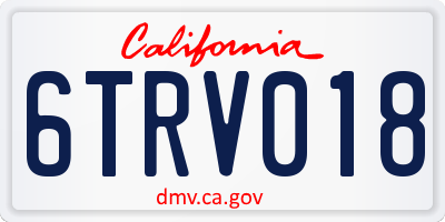 CA license plate 6TRV018