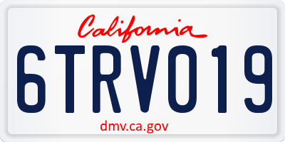 CA license plate 6TRV019