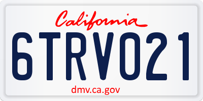 CA license plate 6TRV021