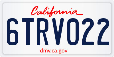 CA license plate 6TRV022