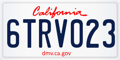 CA license plate 6TRV023