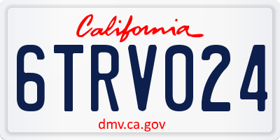 CA license plate 6TRV024