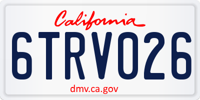 CA license plate 6TRV026
