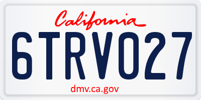 CA license plate 6TRV027