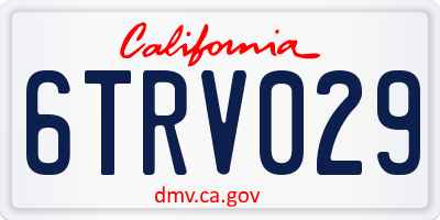 CA license plate 6TRV029