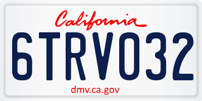 CA license plate 6TRV032