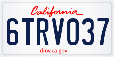 CA license plate 6TRV037