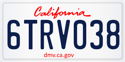 CA license plate 6TRV038