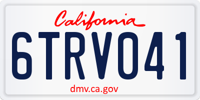 CA license plate 6TRV041