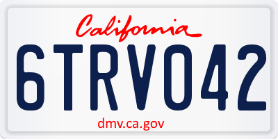 CA license plate 6TRV042