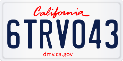 CA license plate 6TRV043