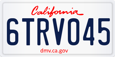 CA license plate 6TRV045