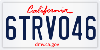 CA license plate 6TRV046