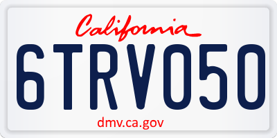 CA license plate 6TRV050