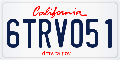 CA license plate 6TRV051