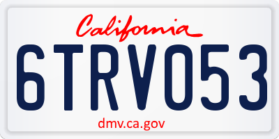 CA license plate 6TRV053