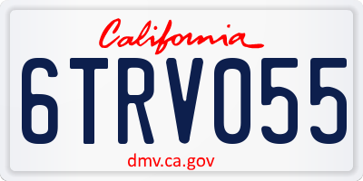CA license plate 6TRV055