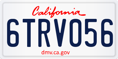 CA license plate 6TRV056
