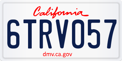 CA license plate 6TRV057