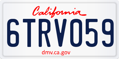 CA license plate 6TRV059
