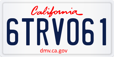 CA license plate 6TRV061