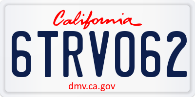 CA license plate 6TRV062
