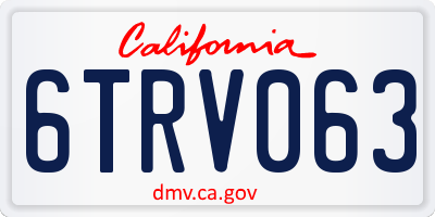 CA license plate 6TRV063