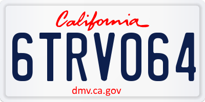 CA license plate 6TRV064