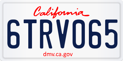 CA license plate 6TRV065