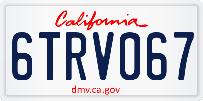 CA license plate 6TRV067