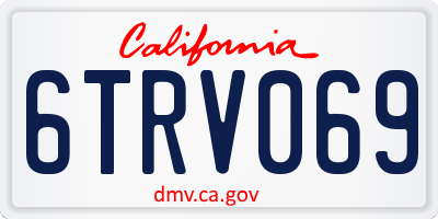 CA license plate 6TRV069