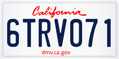 CA license plate 6TRV071