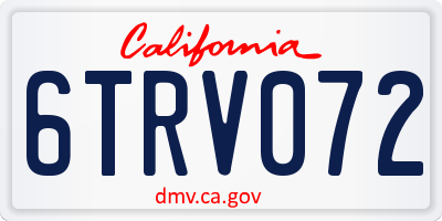 CA license plate 6TRV072