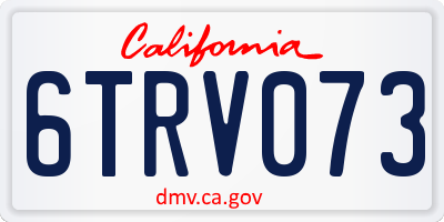 CA license plate 6TRV073