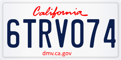 CA license plate 6TRV074