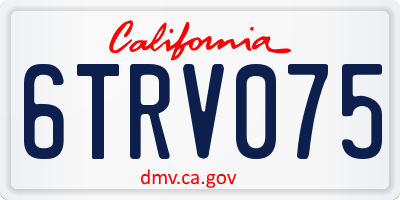 CA license plate 6TRV075