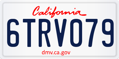 CA license plate 6TRV079