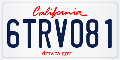 CA license plate 6TRV081