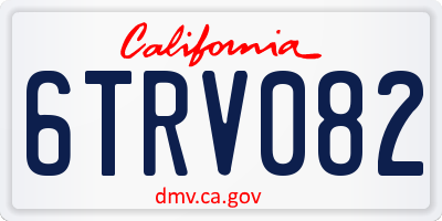 CA license plate 6TRV082