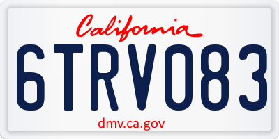 CA license plate 6TRV083