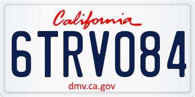 CA license plate 6TRV084