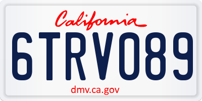 CA license plate 6TRV089