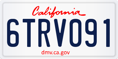 CA license plate 6TRV091