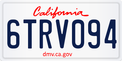 CA license plate 6TRV094