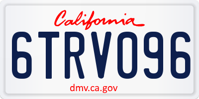 CA license plate 6TRV096