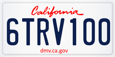 CA license plate 6TRV100