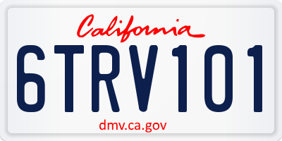CA license plate 6TRV101
