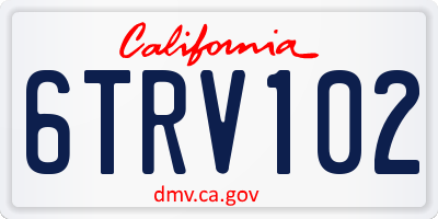 CA license plate 6TRV102