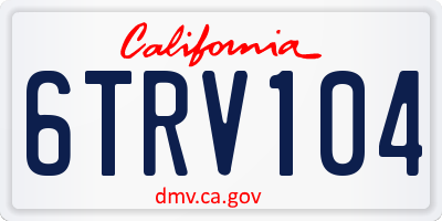 CA license plate 6TRV104