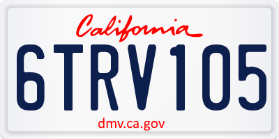 CA license plate 6TRV105